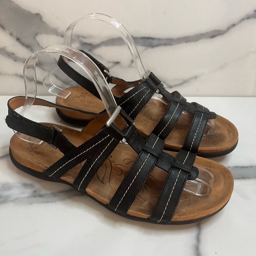 Naturalizer Wmns Brown Leather Strappy Hook & Loop Comfort Every Sandals Sz 7.5